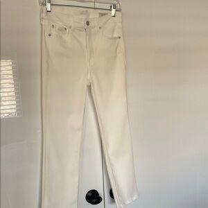 AYR White Ankle Cropped Jeans The POP